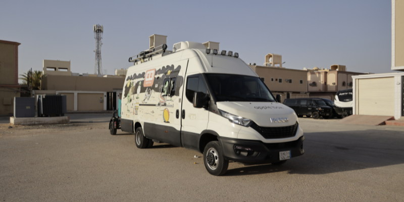 Unit production van for film shoots in Saudi Arabia